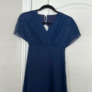 NWT Full Length Navy Blue Dress Small